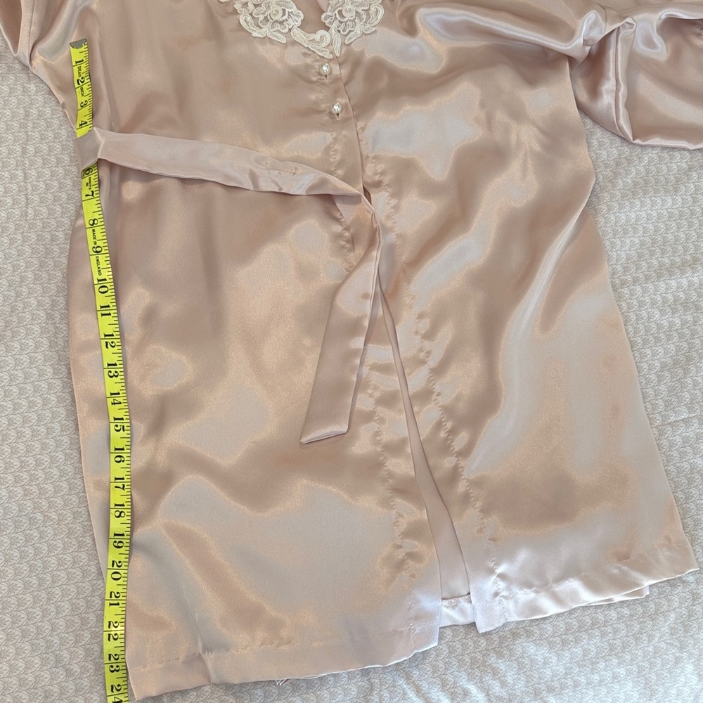Lace & Beaded Detailed Short Robe  with Chemise by California Dynasty S - Picture 10 of 16